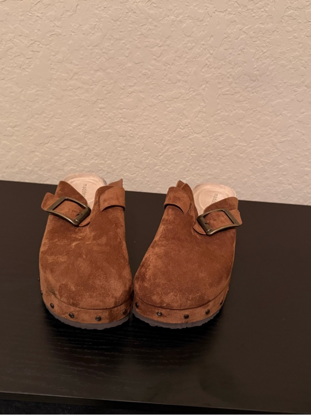 Women Madden Girl  - Brown Suede Buckle Clog Shoes